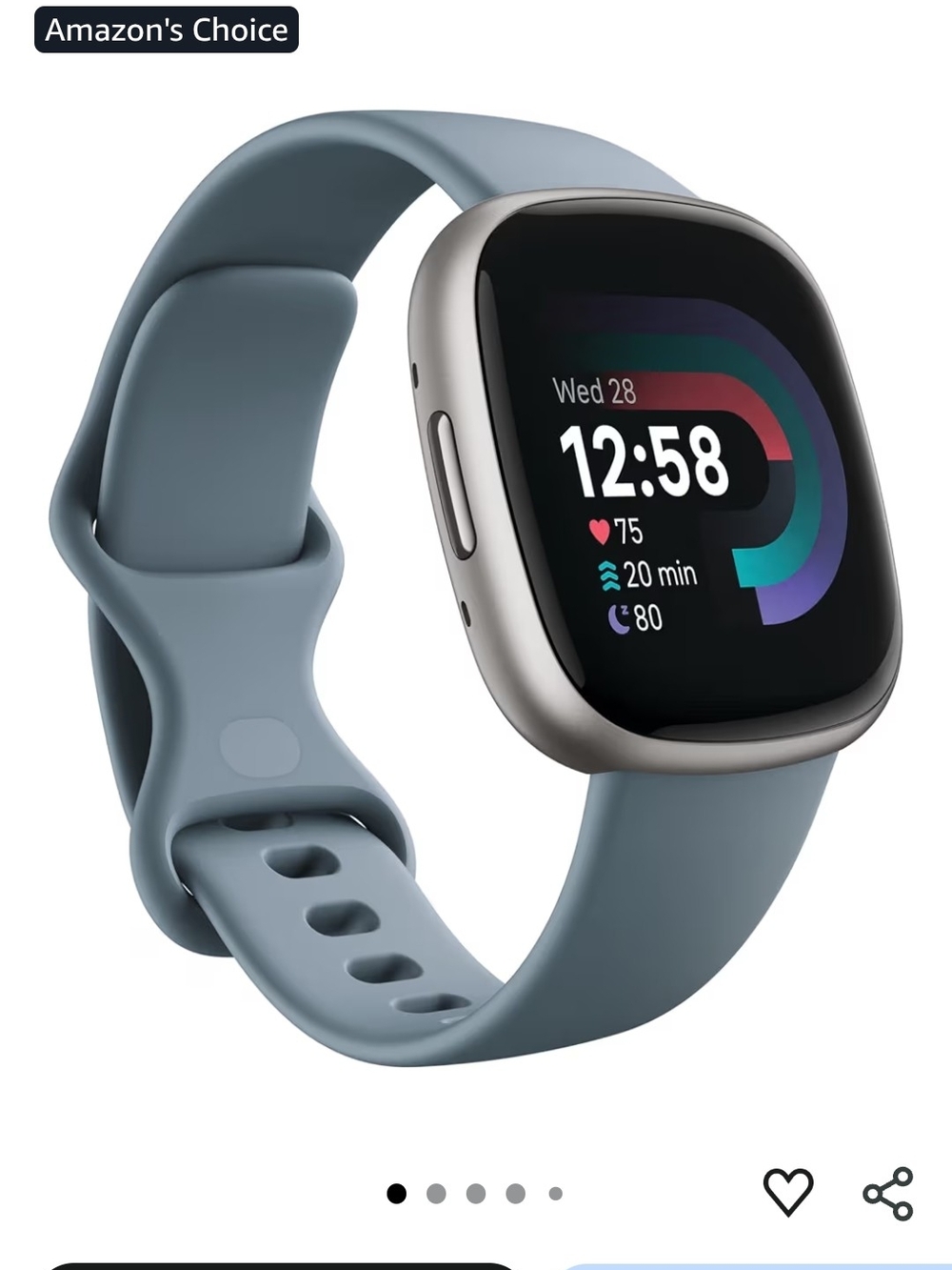 fitbit Versa 4 Smartwatch — Slate Blue Band Waterfall